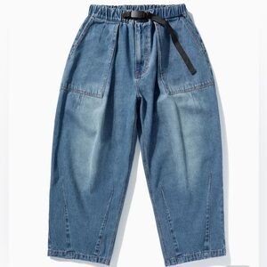 Minimal Project Washed Patig Balloon Denim Pants